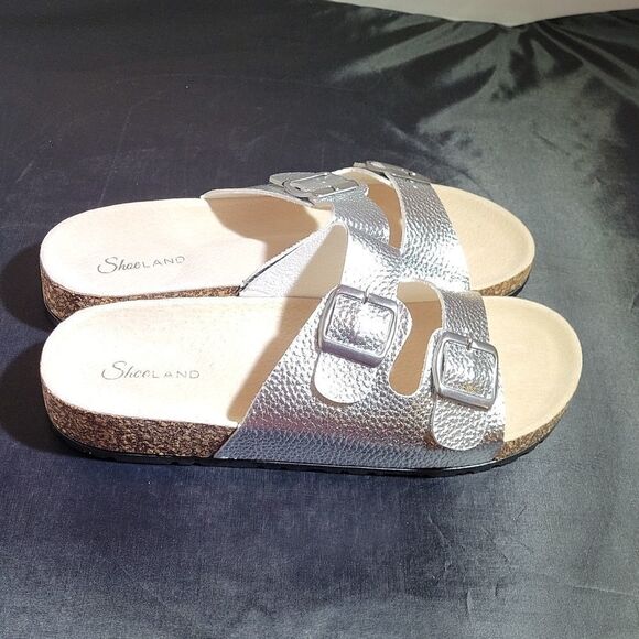 BRAND NEW SHOE LAND VIVIANA SILVER SANDAL - Picture 6 of 16